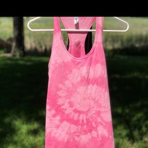 NWOT Small Pink Tie Dye Racerback Womens Tank Top